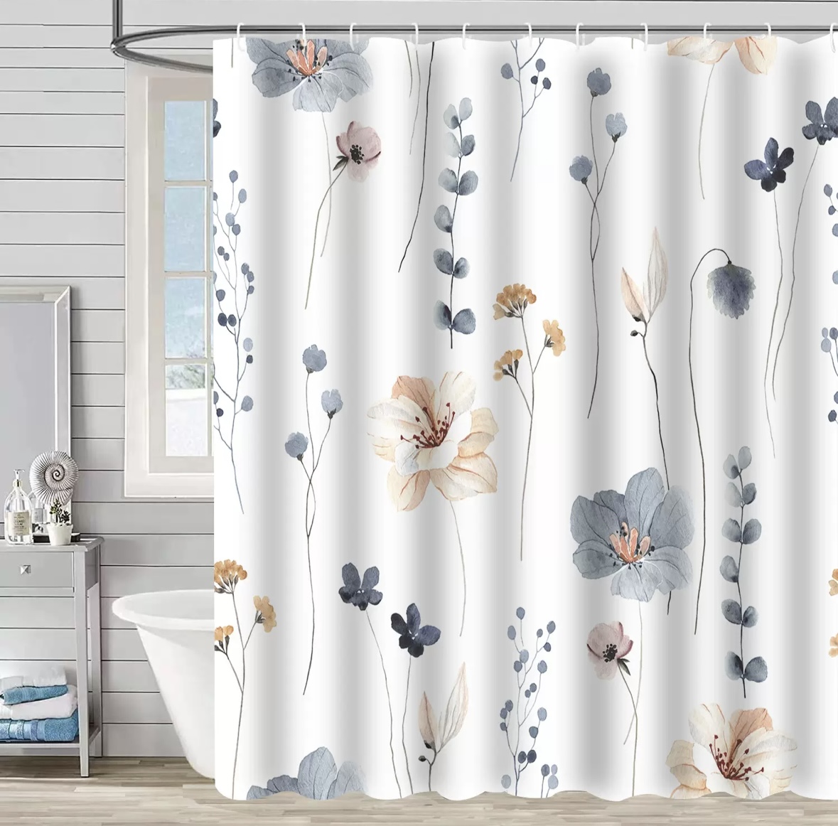 Штора тканевая 180*180см Озерные цветы