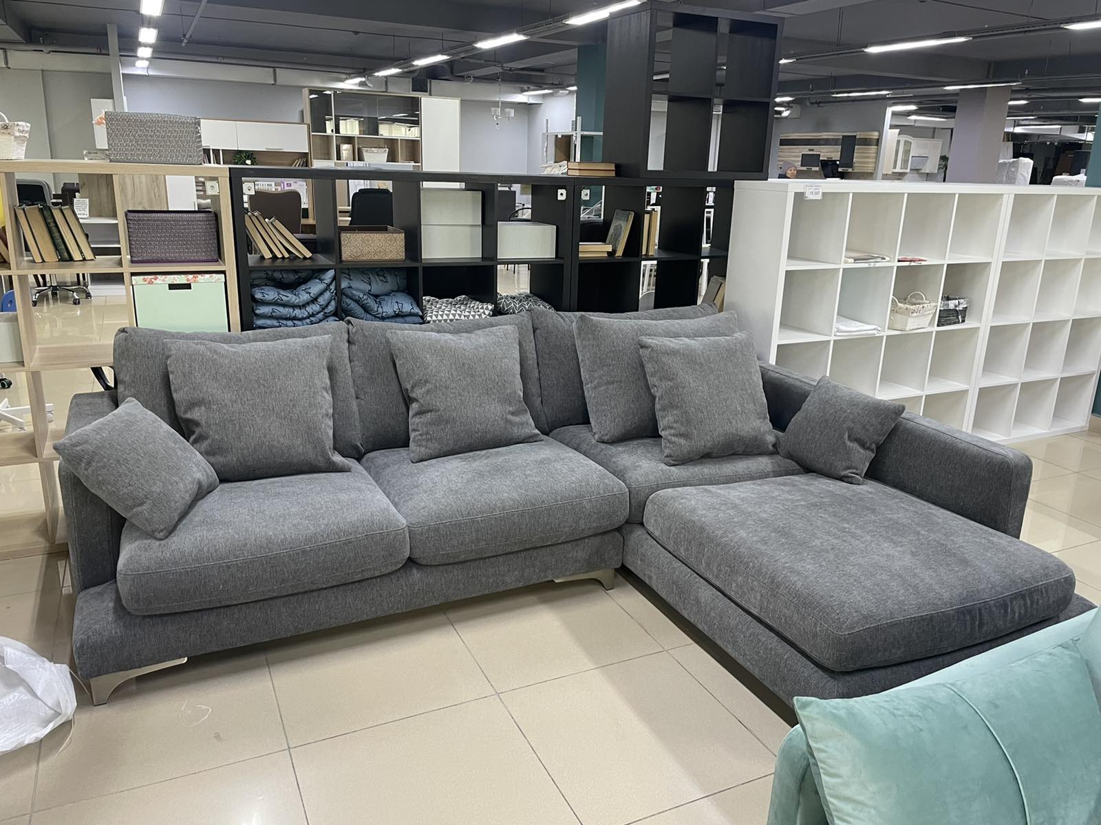 Диван Oscar угловой  maxi, правый(Shantal grey/серый)