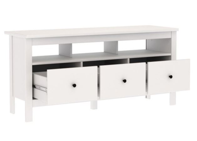 Тумба 3 ящика САГА белая/ясень RU           