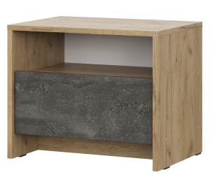 Тумба прикроватн МСП 1 Меб для спальн (Дуб Золотой/Камень Темный)