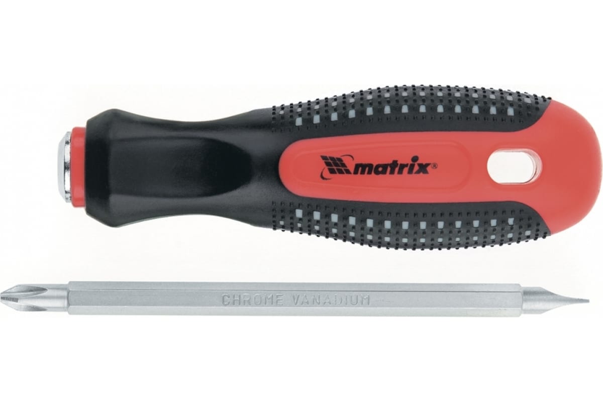 Отвертка комбинированная Fusion SL6,0 / PH2 мм, CrV, 3-х компонентная рукоятка "anti slip"// Matrix