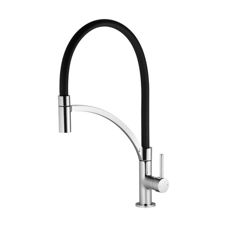 Смеситель для кухни Santek Брукс, гибкий излив, черный-хром (6)