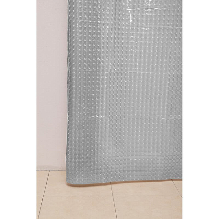 Штора для ванной Zenfort "Лаурель 3D" ПВХ 180х180см, 12 колец, прозрачный