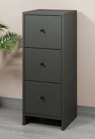 Комод КВАДРО 3 ящика Антрацит 300*300*776