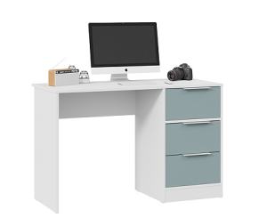 Стол письменный Тип 1 Марли (Белый/Серо-голубой)