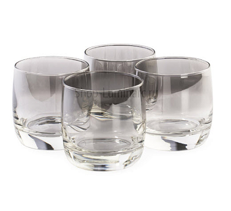 Набор стаканов СЕРЕБРЯНАЯ ДЫМКА 4шт 310мл низкие