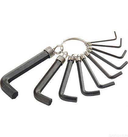 Набор ключей имбусовых TORX 10 шт.: T10,15,20,25,27,30,40,45,50, оксидиров на кольце// Sparta (20)