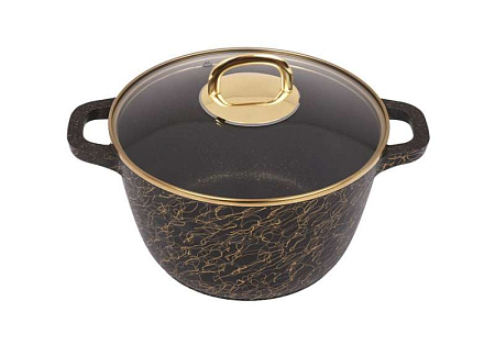 Кастрюля 3,5л Грация ст/кр а/п черный/золото (3) кчз35а