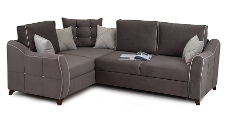Диван - кровать угловой Френсис Арт. ТД 261/7 Амиго шоколад* (коричневый), Амиго крем* (серо-беж.)