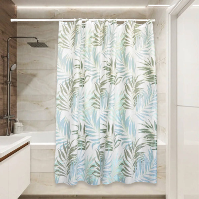 Штора для ванной PEVA 75 г/кв.м PV-120 (пальмовый лист) 180х180 см "Сантис"