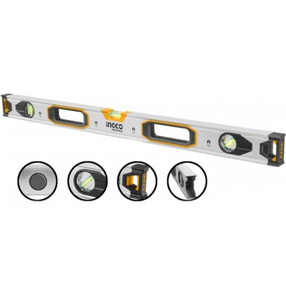 Уровень 1500мм алюм.магнит 3 глазка короб INGCO HSL38150M  (20)