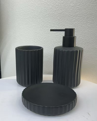 Набор аксессуаров для ванной  Black Shell 3 пр.керамика