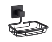 Мыльница металлическая с держателем Zenfort коллекция "Квадро", черный