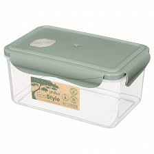 Контейнер д/СВЧ и холод. 1,6л Eco Style квадр. герметич. клапан зеленый флэк (12) 433121736 Быт