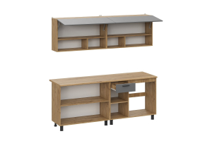 Кухонный гарнитур Монако (2м) (Дуб золотой Графит Дуб вотан)