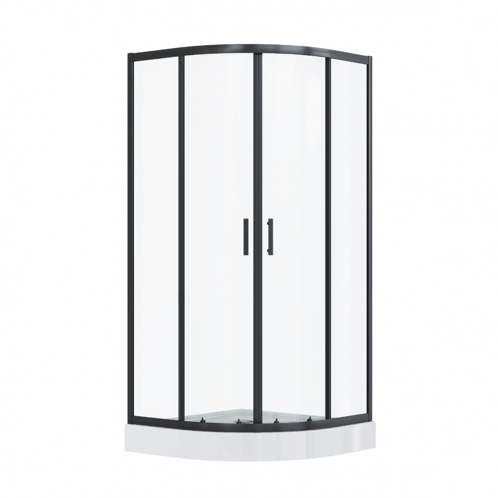 Душевое ограждение Вэлия 90*90*195 полукруг. черный