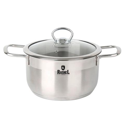 Кастрюля Амалия, 1,5л из нерж.стали со стекл. кр., 16х8 см