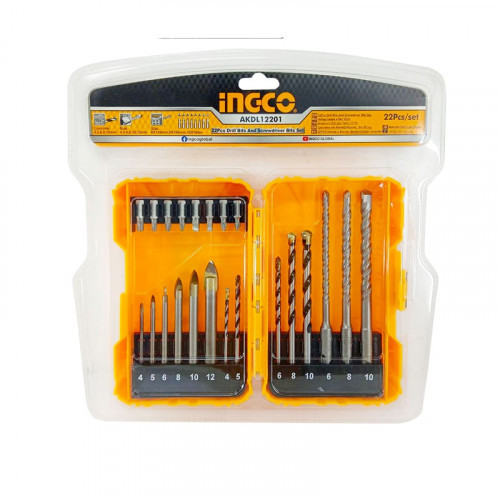 Набор сверл и бит 22 шт. INGCO AKDL12201 (40)