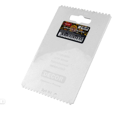 Шпатель для клея DECOR 135*90 мм, зуб: А1,А2,В1,В2 (25/400/2000)