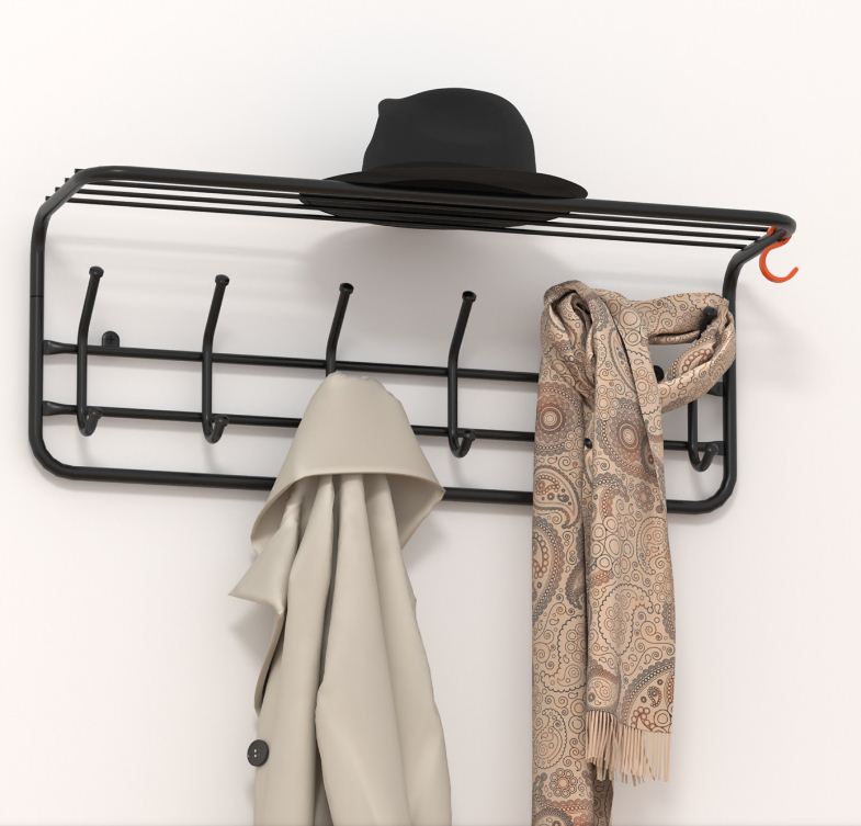 Вешалка с полкой 80 (Черный)