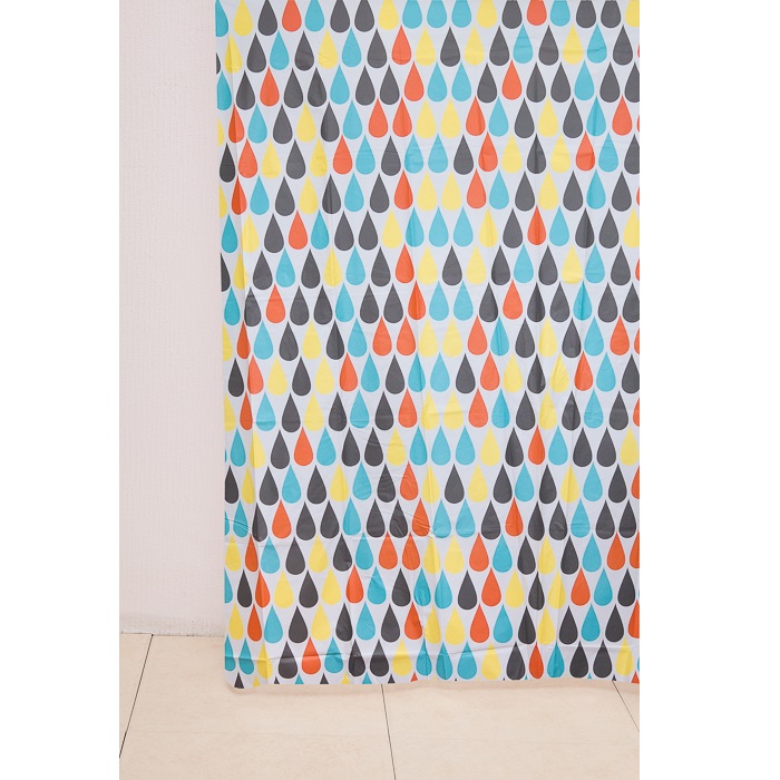 Штора для ванной Delphinium "Капли" ПВХ 180х180см, 12 колец, мультиколор