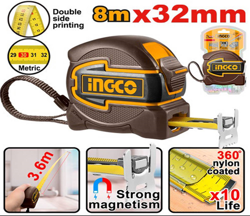 Рулетка  8м*32 мм INGCO HSMT80832M INDUSTRIAL