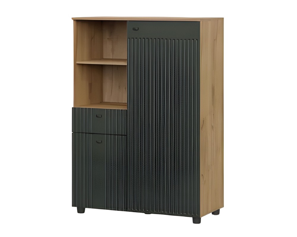 Тумба многофункциональная Милан (Дуб Золотой/Олива Софт)