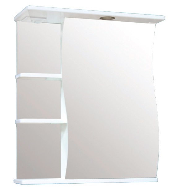 Зеркало-шкаф "Волна 600-2" с подсветкой белый 600*716*234 (1)