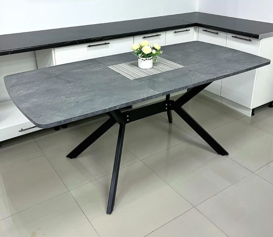 Стол Символ 140 1400(430)*850 693 Мрамор марквина черный (Подстолье Космос-2 140, черный)