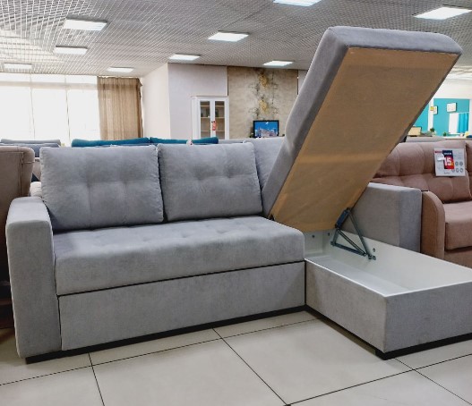 Диван Афина с мягкими подлокотниками (Ткань Bingo grey/Ultra Smoke )