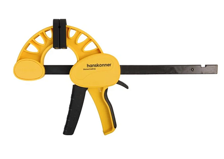 Струбцина быстроз., 150мм, резиновые накладки, 180-200кгс, сжим-разжим, hanskonner