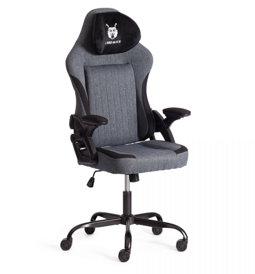 Кресло iWolf [ткань, черный/серый, 70х70х129]