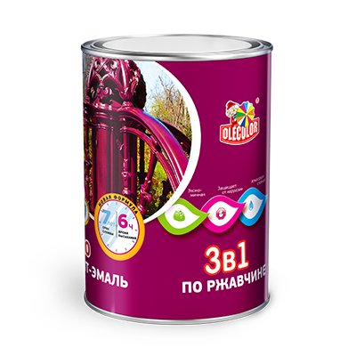 Грунт-эмаль по ржавчине Белый Профи 2кг Olecolor Глянц. (6) купить в интернет магазине Вегос-М в Ангарске