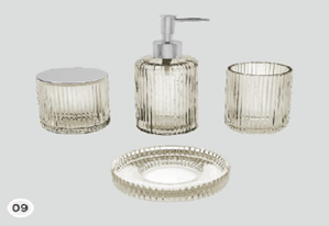 Набор аксессуаров для ванной "Богемия", беж, 4 предмета, стекло