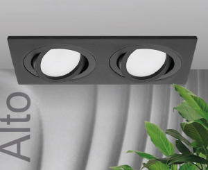 Светильник точечный под лампу двойной Чёрный GU5.3  ALTO WOLTA WDL-GU5.3/01BL- 02 