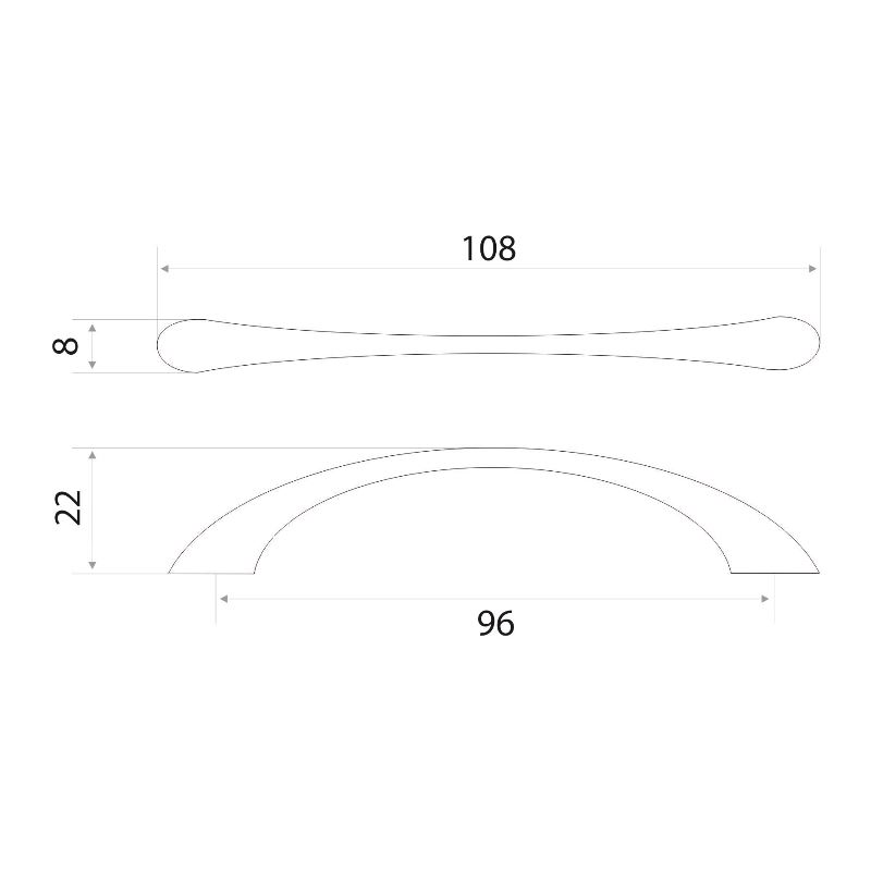 Ручка-скоба мебельная 14.143.02 "ZY-8С" 96мм, серебро (40)