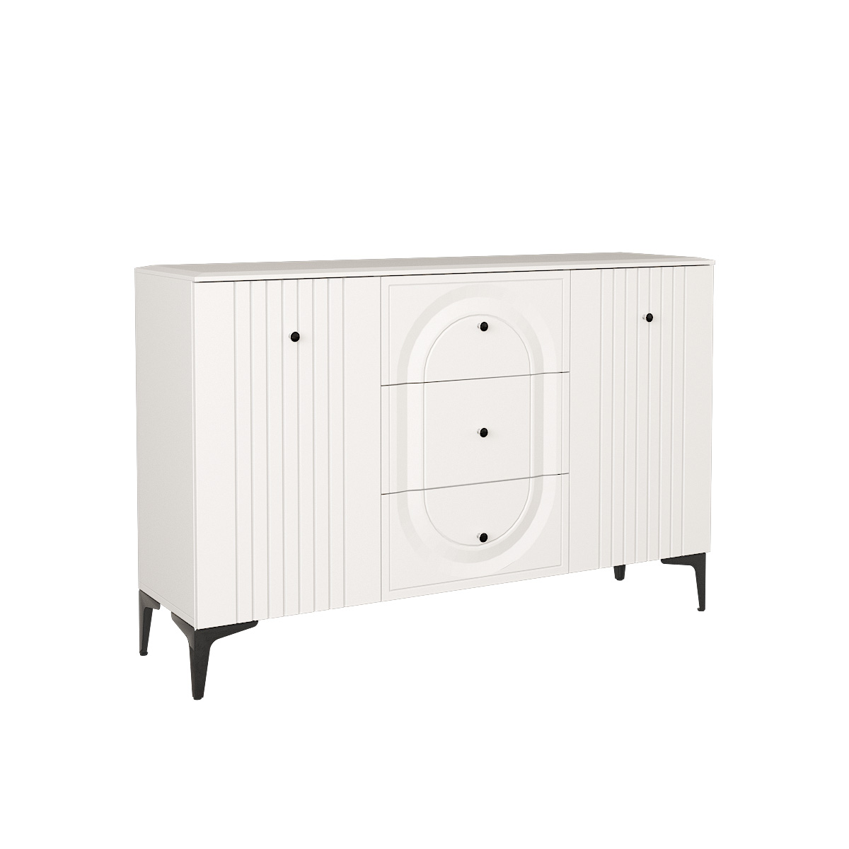 Комод Валенсия 13.309 (Белый PE шагрень, белая шагрень ПВХ)