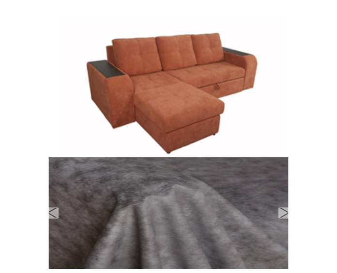 Диван Магнат 10 (2-х мест.,оттоманка, с декором) (Ткань : о. Alaska bitter)