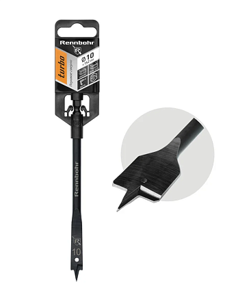 Сверло по дереву перовое 10x152мм Rennbohr Turbo