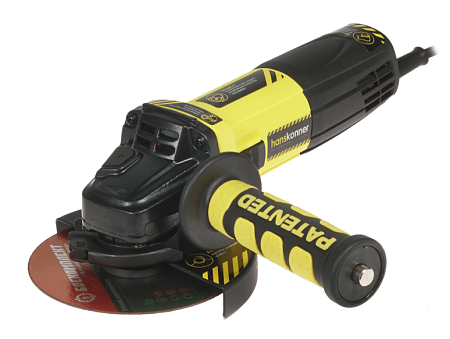 УШМ Hanskonner, 125мм, 1100Вт, 4000-10000об/м, конст эл-ка, черт mod T, КЕЙС