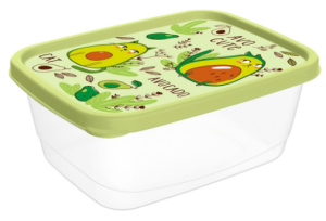 Контейнер д/продуктов 0,85л прямоуг. декор Салатовый (20) 221181620/04