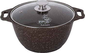 Кастрюля 4,0л Мрам. ст/кр а/п кофейный мрамор (3) кмк42а