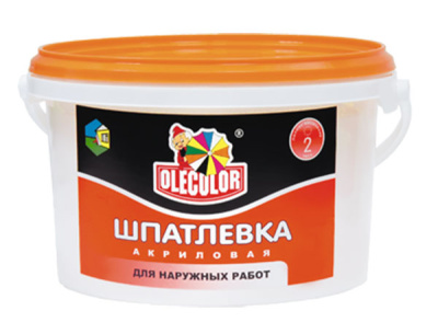 Шпатлевка акриловая для наружных работ 0,9кг Олеколор купить в интернет магазине Вегос-М в Ангарске