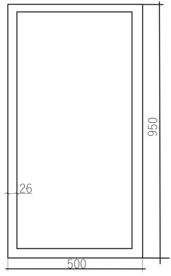 Зеркало"Опера Блэк" 500х950 (гор/вер) 																		 купить в интернет магазине Вегос-М в Ангарске