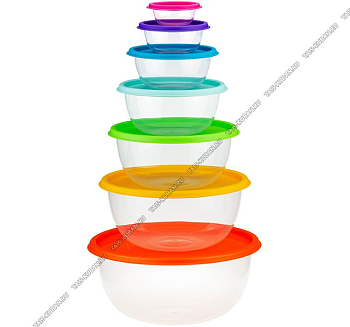 Набор мисок 7шт "Радуга" с/кр микс М1310