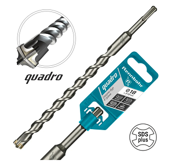 Бур SDS 18x310 + Rennbohr Quadro 4 грани