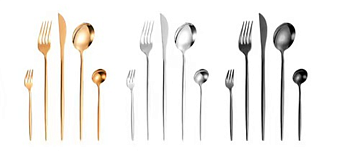 Набор столовых приборов Gold 24 предметов золото