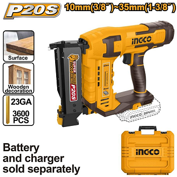Нейлер аккумуляторный 10-35мм 20 В SUPER INGCO Без АКБ и З/У CBNLI3603 INDUSTRIAL тип гвоздей GA23