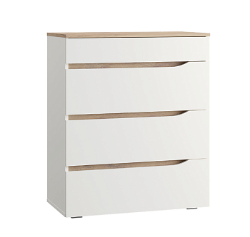 Комод Муссон  13.97 (Белый PE шагрень, Дуб эндгрейн элег.)