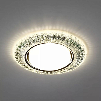 Светильник точечный под лампу с LED подсветкой прозрачный GX53 (50)